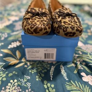 Leopard Print Loafers with Bow Detail